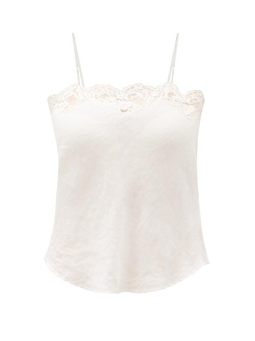 Matchesfashion.com Mes Demoiselles - Ponza Lace-trimmed Linen Cami Top - Womens - Ivory