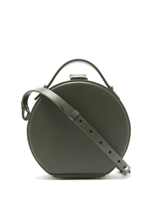 Matchesfashion.com Nico Giani - Tunilla Mini Matte Leather Circle Bag - Womens - Dark Green