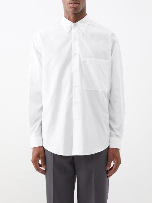 Auralee - Patch-pocket Washed Cotton-twill Shirt - Mens - White