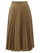 Matchesfashion.com Margaret Howell - Sunray Accordion Pleated Faille Midi Skirt - Womens - Khaki
