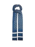 Matchesfashion.com Burberry - Bi-colour Tb-print Silk-twill Scarf - Womens - Blue Multi