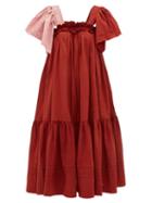 Matchesfashion.com Story Mfg - Aida Ruffled Organic Cotton Voile Dress - Womens - Red