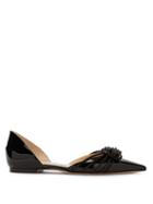 Matchesfashion.com Jimmy Choo - Katience Embellished Patent Leather D'orsay Flats - Womens - Black