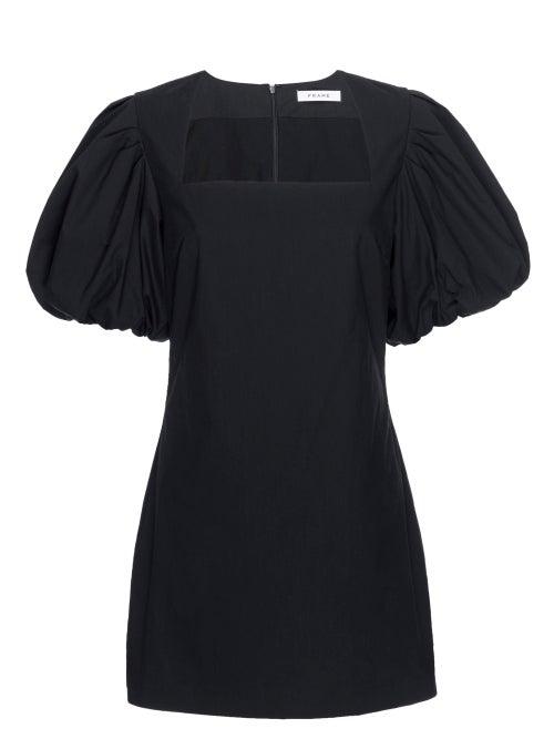 Ladies Rtw Frame - Nina Puff-sleeve Poplin Mini Dress - Womens - Black