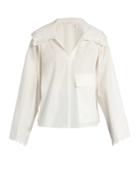 See By Chloé Scallop-edged Hooded Cotton Top