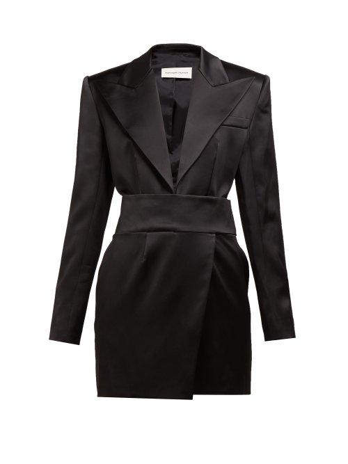 Matchesfashion.com Alexandre Vauthier - Tuxedo Jacket Satin Mini Dress - Womens - Black