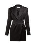 Matchesfashion.com Alexandre Vauthier - Tuxedo Jacket Satin Mini Dress - Womens - Black