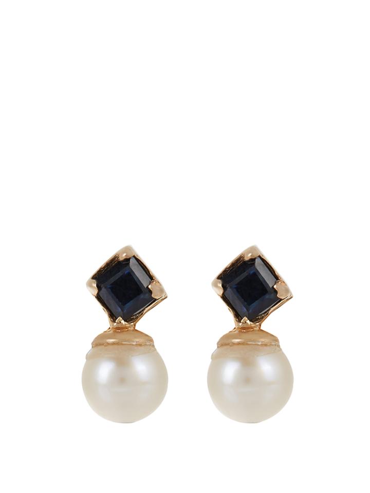 Loren Stewart Sapphire, Pearl & Yellow-gold Earrings