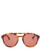 Matchesfashion.com Gucci - Aviator Tortoiseshell-acetate And Metal Sunglasses - Mens - Brown
