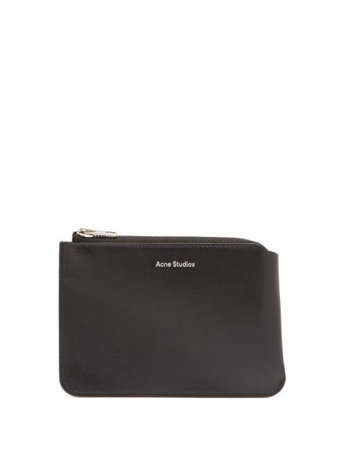 Mens Bags Acne Studios - Logo-print Leather Pouch - Mens - Black