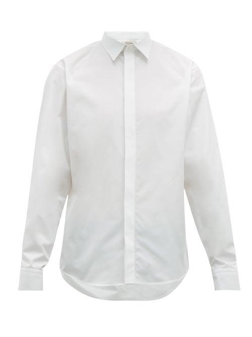 Matchesfashion.com Rochas - Hidden Placket Cotton Shirt - Mens - White