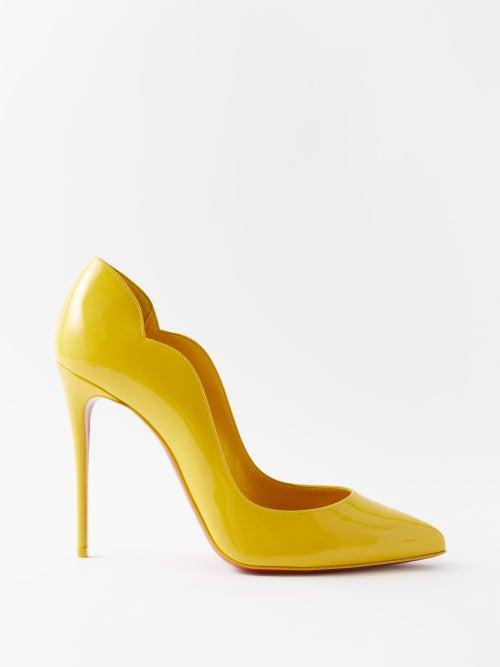 Christian Louboutin - Hot Chick 100 Patent-leather Pumps - Womens - Yellow