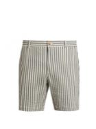 De Bonne Facture Striped Cotton-blend Seersucker Shorts