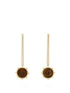 Matchesfashion.com Dubini - Constantine 18kt Gold Coin Earrings - Womens - Bronze
