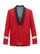 Matchesfashion.com Gucci - Single Breasted Band Logo Wool Jacket - Mens - Red