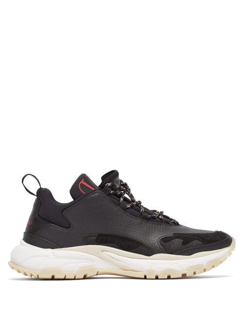 Matchesfashion.com Valentino - Trekking Leather And Neoprene Trainers - Mens - Black