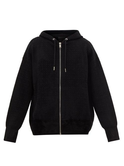 Givenchy - 4g-jacquard Zipped Hooded Sweatshirt - Mens - Black