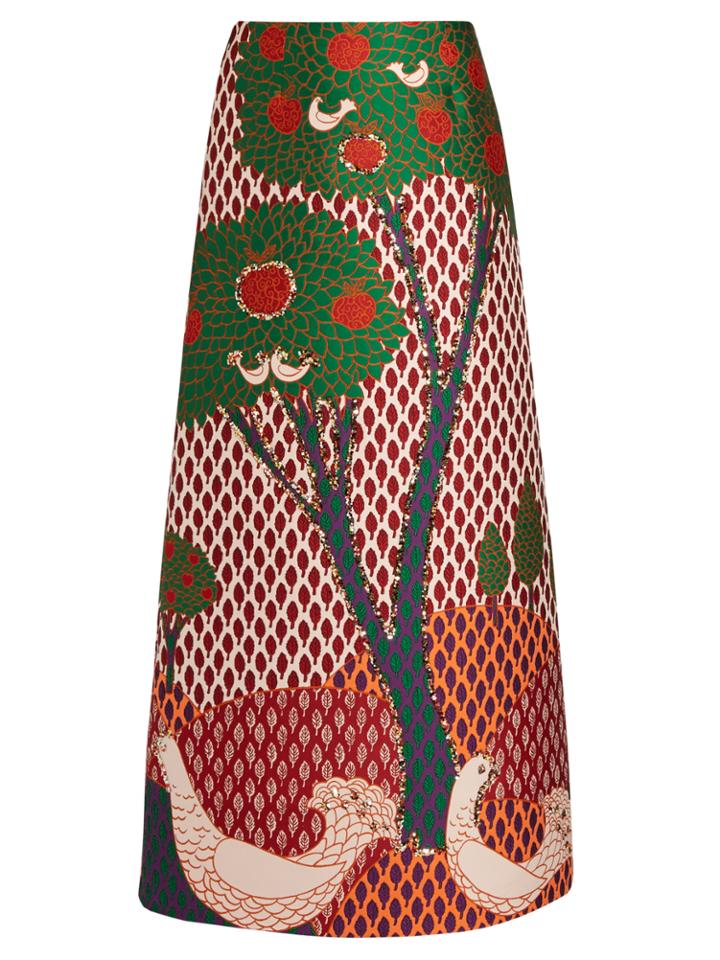 Redvalentino Fantasy Landscape-jacquard Maxi Skirt