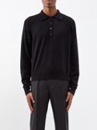 Saint Laurent - Raglan-sleeve Cashmere Polo Shirt - Mens - Black