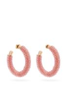 Matchesfashion.com Jacquemus - Les Creoles Brila Crystal Hoop Earrings - Womens - Light Pink
