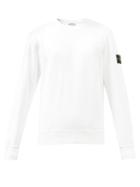 Stone Island - Logo-patch Cotton-fleece Sweatshirt - Mens - White
