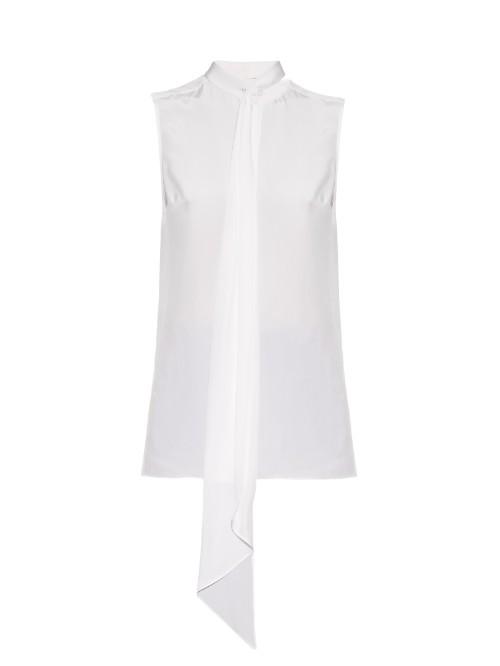 Dion Lee Neck-tie Sleeveless Silk-crepe Blouse