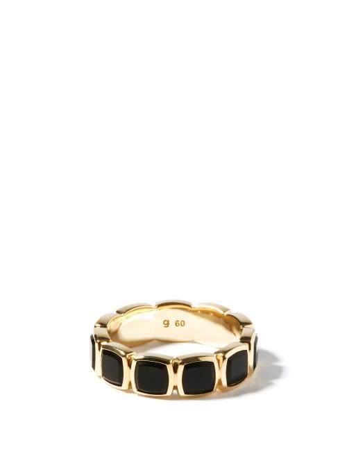 Matchesfashion.com Tom Wood - Cushion Band Onyx & 9kt Gold Ring - Mens - Gold