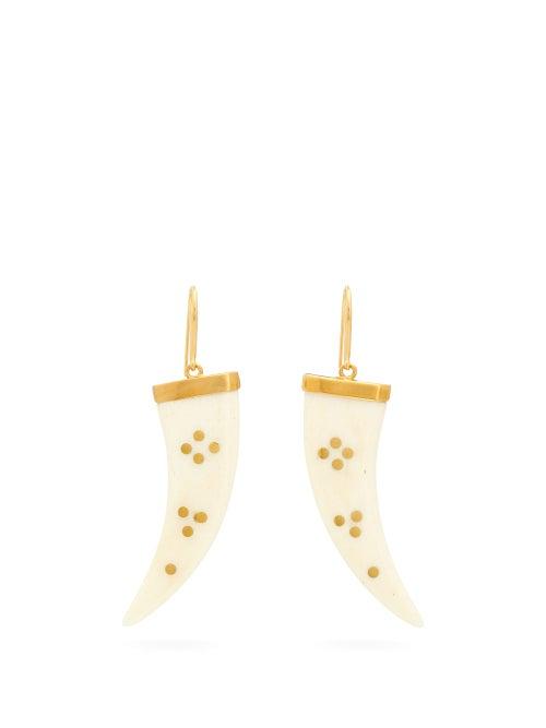 Matchesfashion.com Isabel Marant - Horn Drop Earrings - Womens - White