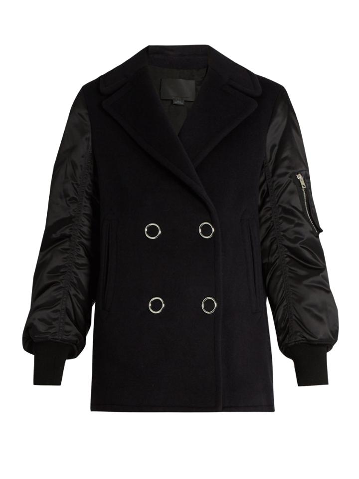 Alexander Wang Double-breasted Wool-blend Bomber Jacket