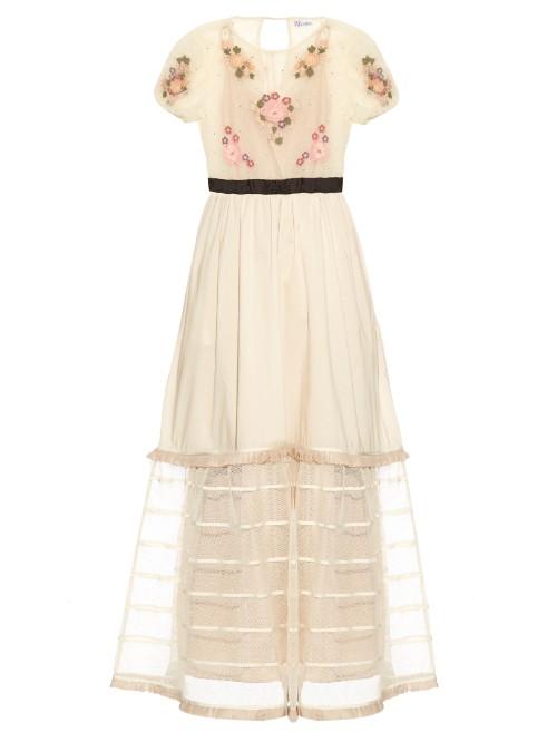Redvalentino Floral-embroidered Tulle Dress
