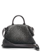Matchesfashion.com Bottega Veneta - Bv Handle Intrecciato Leather Bag - Womens - Black