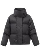 Khaite - Raphael High-neck Quilted Cashmere-blend Down Coat - Womens - Dark Grey