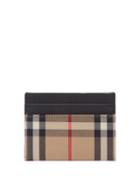 Burberry - Sandon Vintage-check Leather And Canvas Cardholder - Womens - Black Multi