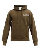 Matchesfashion.com Helmut Lang - Logo-print Buckled-straps Cotton Hooded Sweatshirt - Mens - Khaki