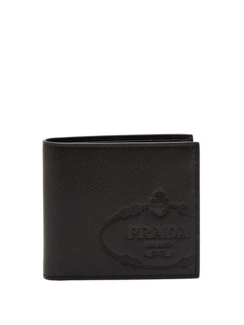Matchesfashion.com Prada - Saffiano Leather Bi Fold Wallet - Mens - Black