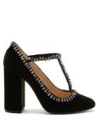 No. 21 Crystal-embellished Velvet Pumps