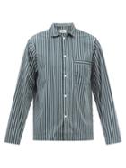Tekla - Striped Organic-cotton Pyjama Shirt - Mens - Green Multi