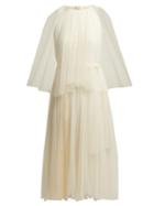 Matchesfashion.com Maria Lucia Hohan - Pleated Tulle Cape Dress - Womens - White