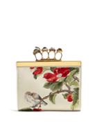 Matchesfashion.com Alexander Mcqueen - Knuckle Floral Embroidered Clutch - Womens - White Multi