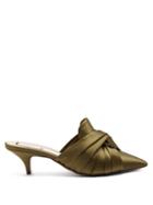 Matchesfashion.com No. 21 - Twist Front Closed Toe Satin Mules - Womens - Khaki