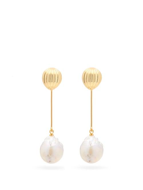 Matchesfashion.com Anissa Kermiche - Soeurs Baroque-pearl Gold-plated Drop Earrings - Womens - Pearl