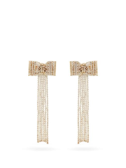 Matchesfashion.com Rosantica - Campana Crystal-embellished Bow Earrings - Womens - Crystal