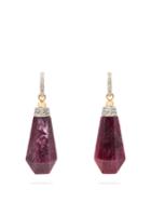 Jade Jagger Never Ending Ruby Diamond Drop Earrings