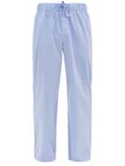 Matchesfashion.com Tekla - Striped Organic-cotton Pyjama Trousers - Mens - Light Blue