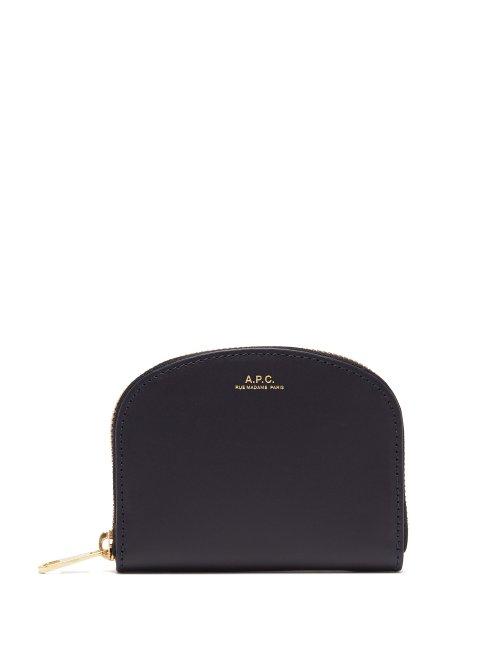 Matchesfashion.com A.p.c. - Half Moon Zip Around Leather Wallet - Womens - Dark Blue