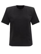 Wardrobe.nyc Wardrobe. Nyc - Padded-shoulder Cotton-jersey T-shirt - Womens - Black