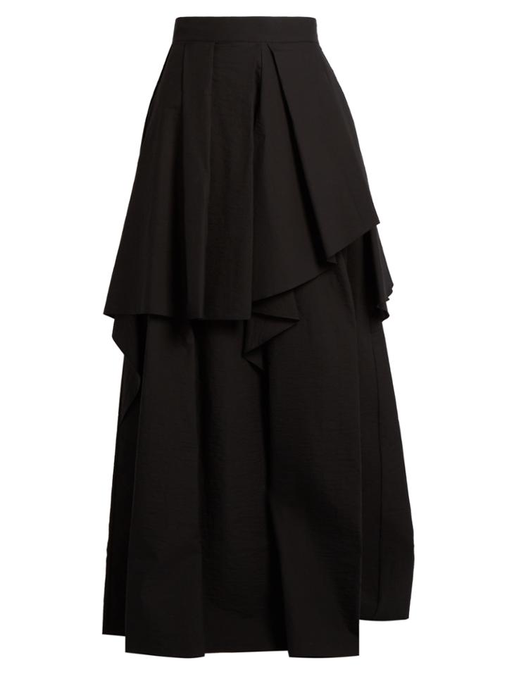 Brunello Cucinelli Ruffled-tier Cotton-blend Maxi Skirt