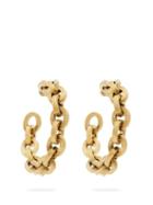 Matchesfashion.com Saint Laurent - Chain Link Hoop Earrings - Womens - Gold