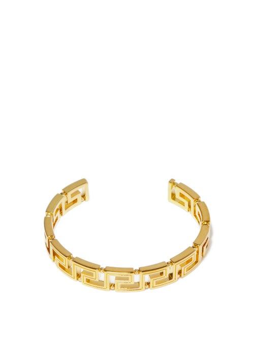 Ladies Jewellery Versace - Logo-engraved Greca Cuff - Womens - Gold