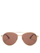 Matchesfashion.com Balenciaga - Aviator Metal Sunglasses - Mens - Gold